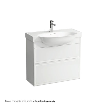 Laufen New Classic 32" x 19" Matte White Ceramic Wall-Mounted Bathroom Sink With Faucet Hole