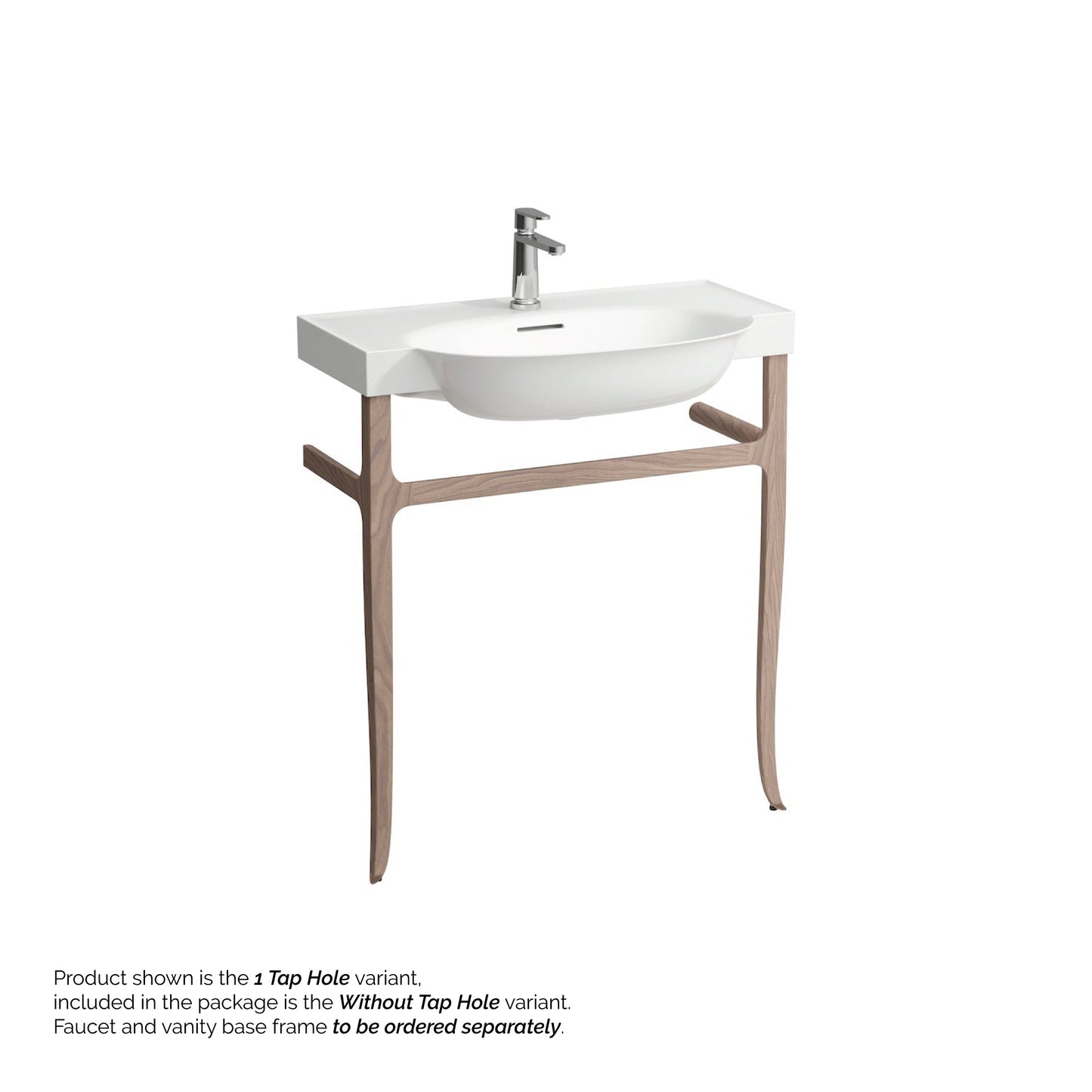 Laufen New Classic 32" x 19" Matte White Ceramic Wall-Mounted Bathroom Sink Without Faucet Hole