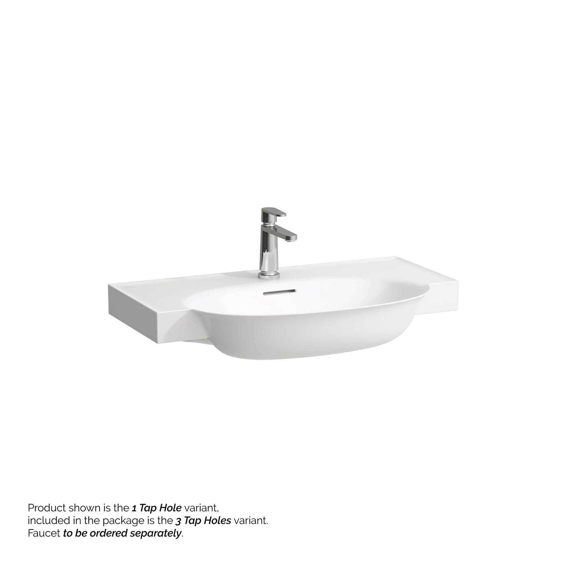 Laufen New Classic 32" x 19" White Ceramic Wall-Mounted Bathroom Sink With 3 Faucet Holes