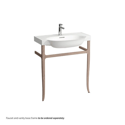 Laufen New Classic 32" x 19" White Ceramic Wall-Mounted Bathroom Sink With Faucet Hole