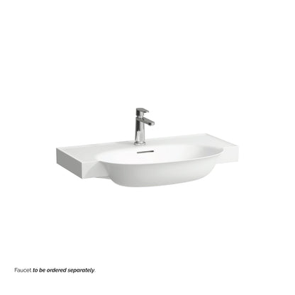 Laufen New Classic 32" x 19" White Ceramic Wall-Mounted Bathroom Sink With Faucet Hole