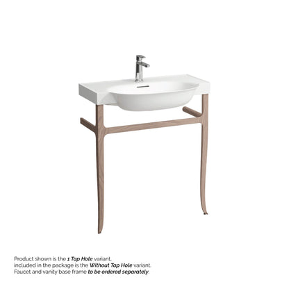 Laufen New Classic 32" x 19" White Ceramic Wall-Mounted Bathroom Sink Without Faucet Hole