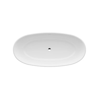 Laufen New Classic 35" x 75" Oval Matte Satin White Freestanding Bathtub