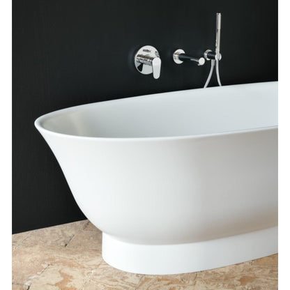 Laufen New Classic 35" x 75" Oval Matte Satin White Freestanding Bathtub