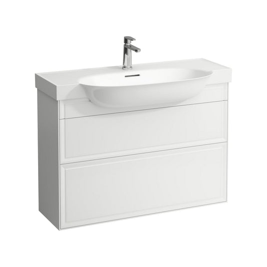 Laufen New Classic 38" 2-Drawer Matte White Wall-Mounted Vanity for New Classic Bathroom Sink Model: H813857