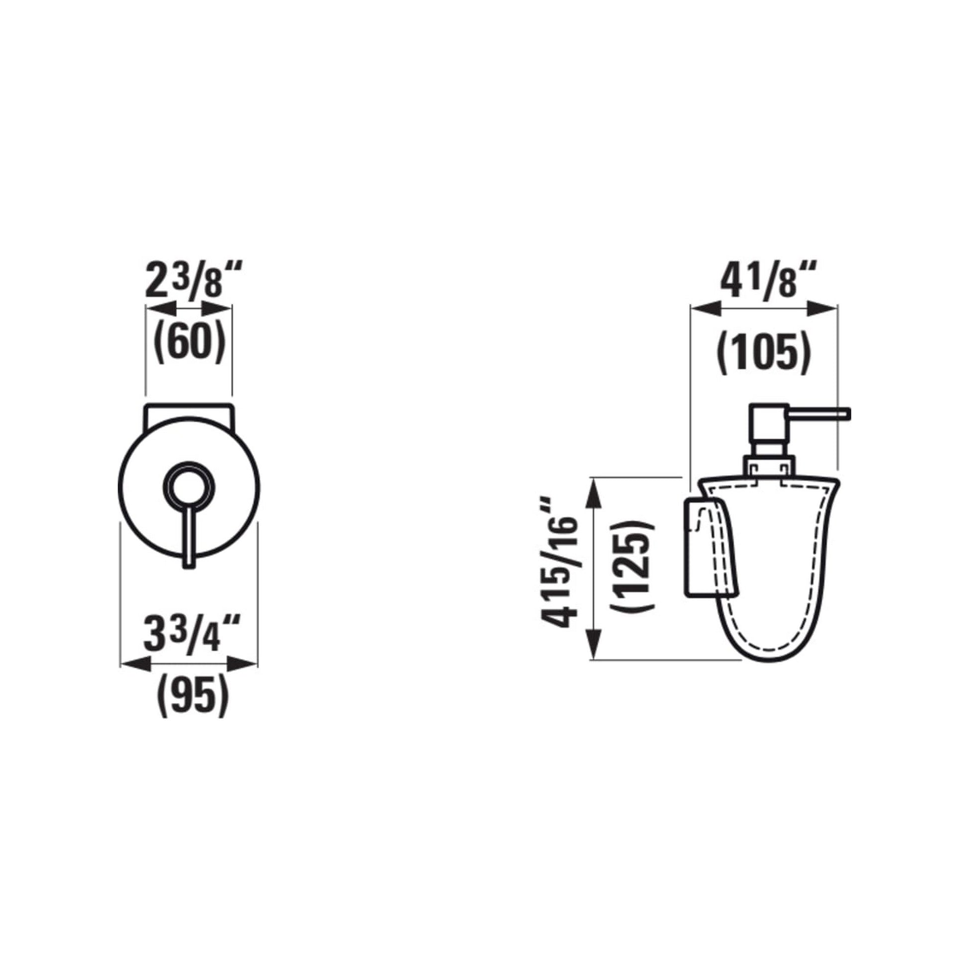 Laufen New Classic 4" x 5" Matte White Ceramic Wall-Mounted Soap Dispenser