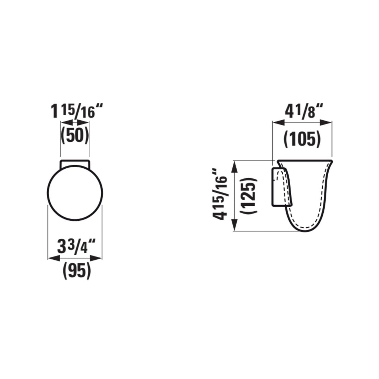 Laufen New Classic 4" x 5" Matte White Ceramic Wall-Mounted Toothbrush Holder