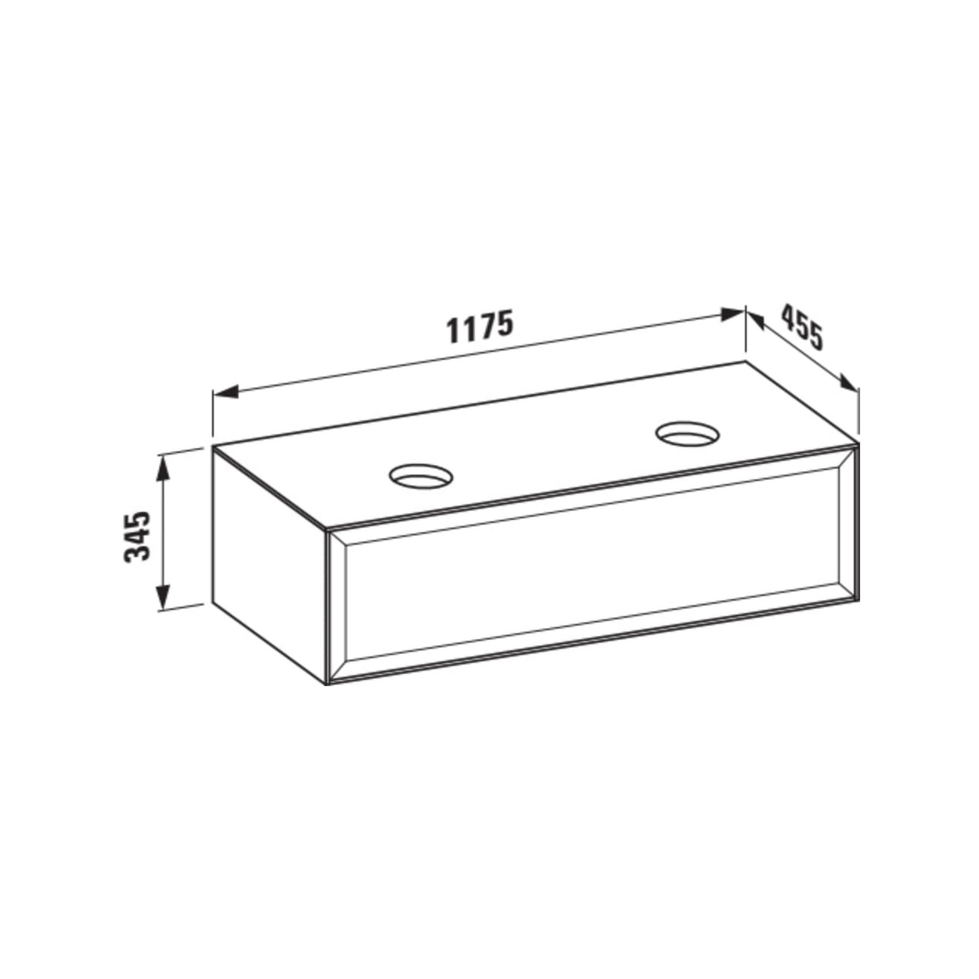 Laufen New Classic 46" 1-Drawer Blacked Oak Wall-Mounted Double Vanity