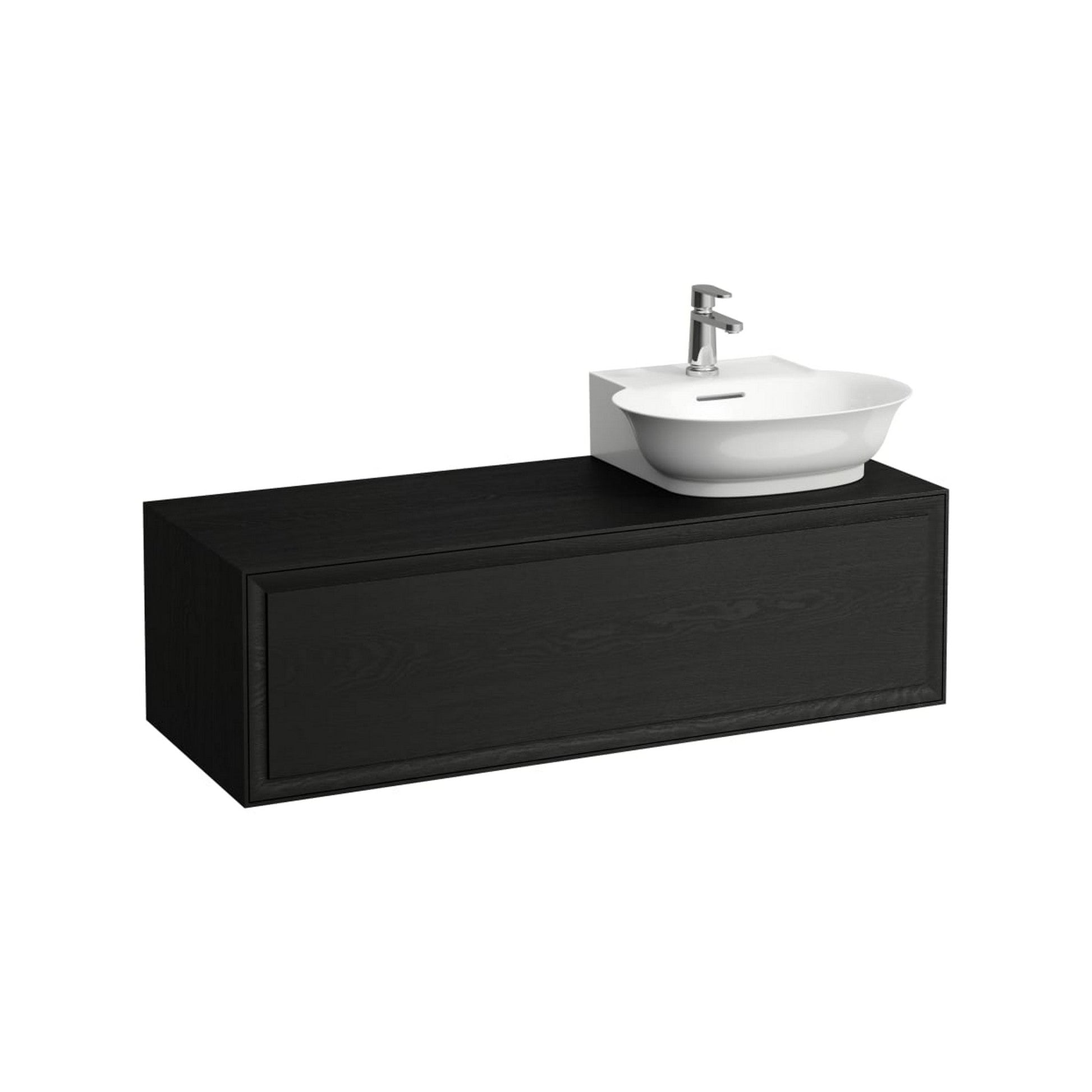 Laufen New Classic 46" 1-Drawer Blacked Oak Wall-Mounted Vanity With Sink Cut-out on the Right for New Classic Bathroom Sink Model: H816852