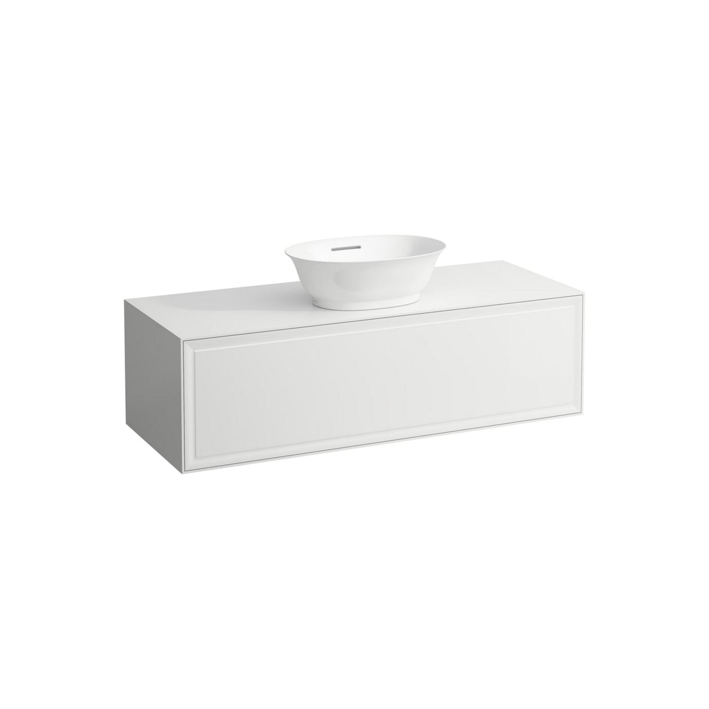 Laufen New Classic 46" 1-Drawer Matte White Wall-Mounted Vanity With Center Sink Cut-Out