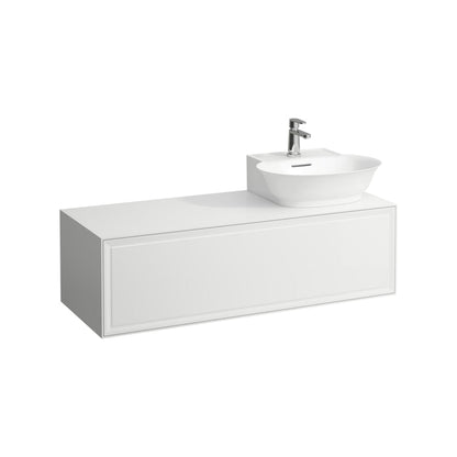 Laufen New Classic 46" 1-Drawer Matte White Wall-Mounted Vanity With Sink Cut-out on the Right for New Classic Bathroom Sink Model: H816852