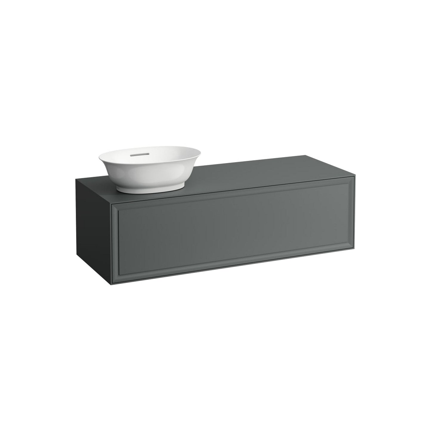Laufen New Classic 46" 1-Drawer Traffic Gray Wall-Mounted Vanity With Sink Cut-out on the Left