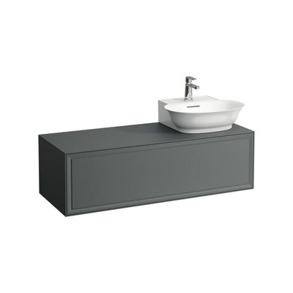 Laufen New Classic 46" 1-Drawer Traffic Gray Wall-Mounted Vanity With Sink Cut-out on the Right for New Classic Bathroom Sink Model: H816852