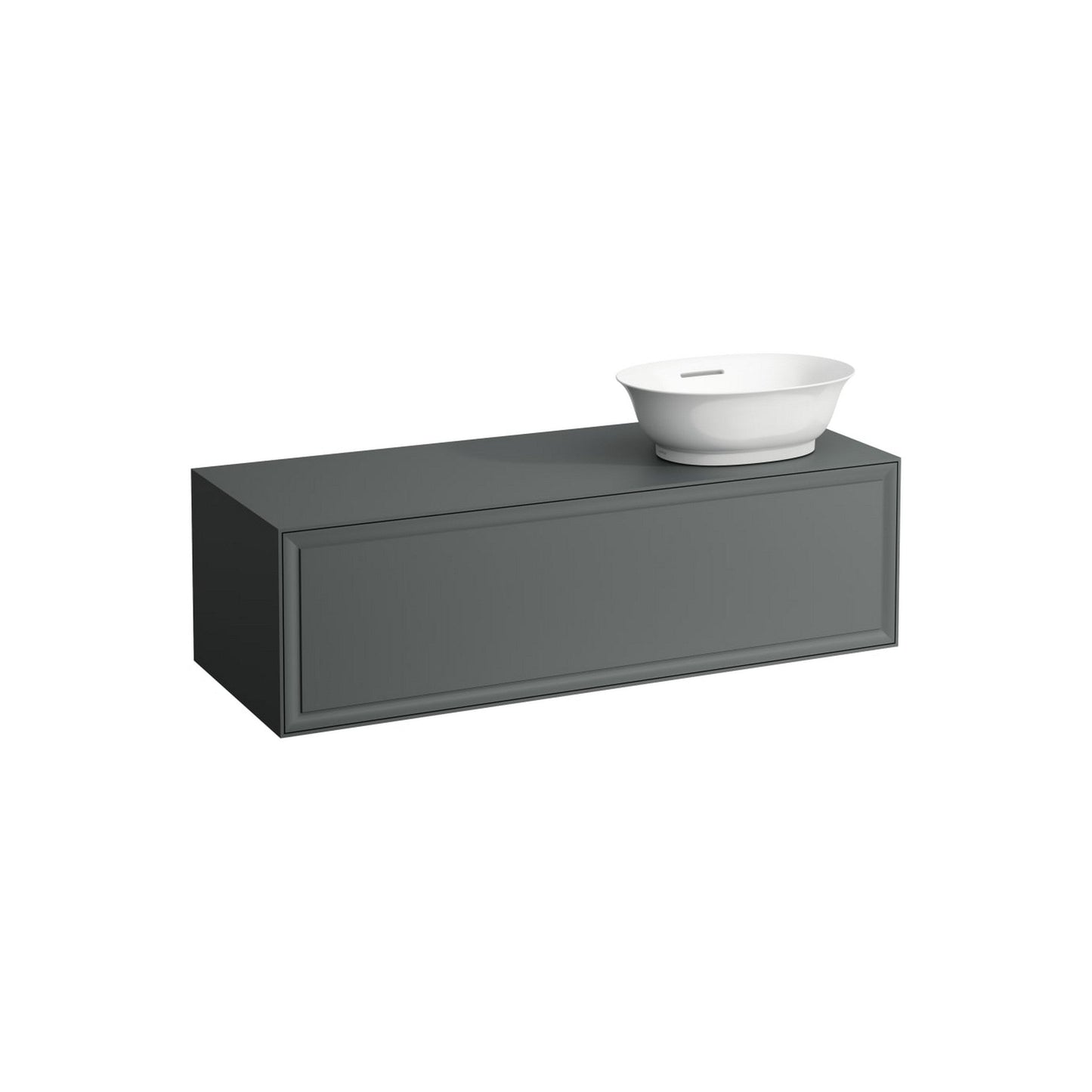 Laufen New Classic 46" 1-Drawer Traffic Gray Wall-Mounted Vanity With Sink Cut-out on the Right