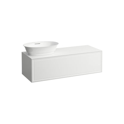 Laufen New Classic 46" 1-Drawer White Wall-Mounted Vanity With Sink Cut-out on the Left