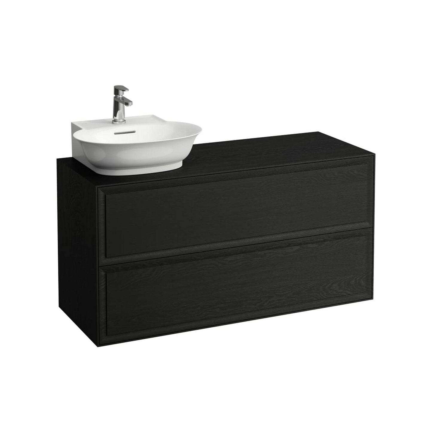 Laufen New Classic 46" 2-Drawer Blacked Oak Wall-Mounted Vanity With Sink Cut-out on the Left for New Classic Bathroom Sink Model: H816852