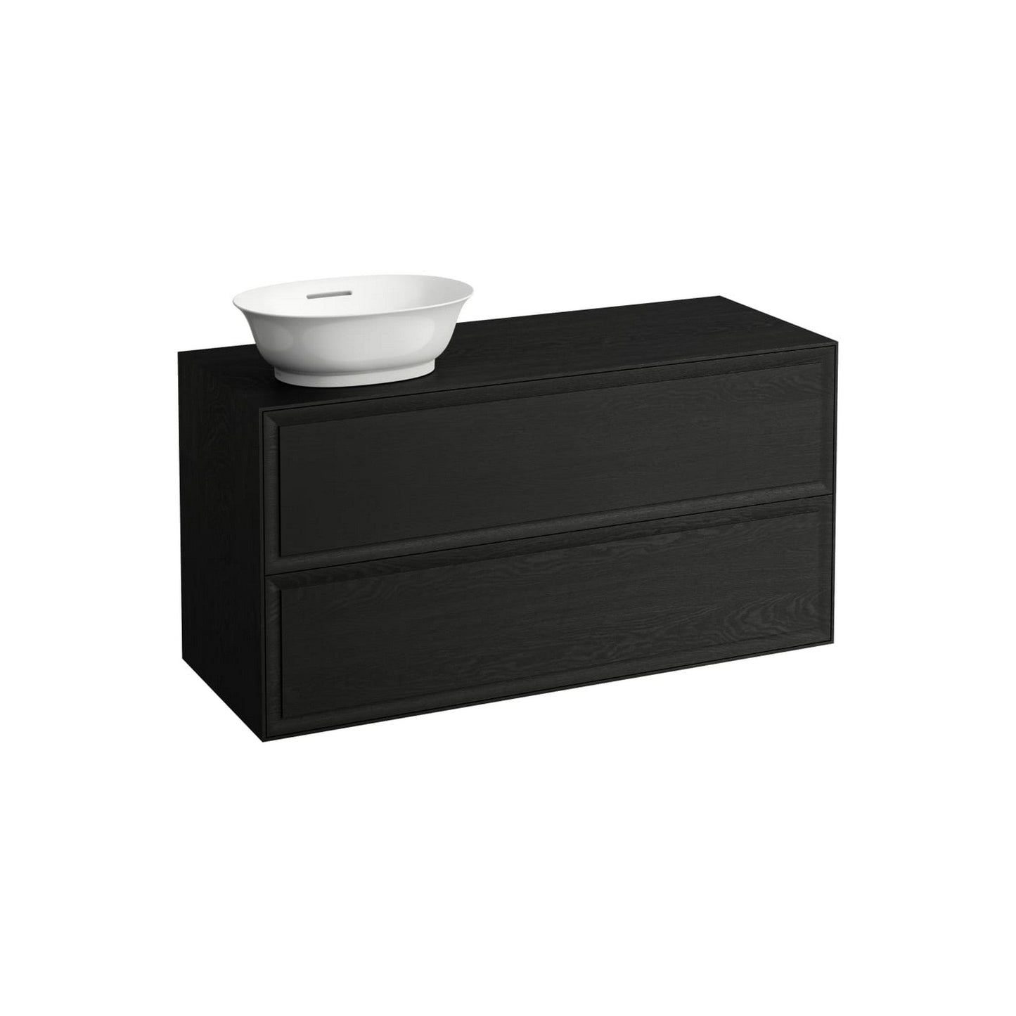 Laufen New Classic 46" 2-Drawer Blacked Oak Wall-Mounted Vanity With Sink Cut-out on the Left