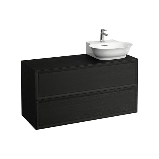 Laufen New Classic 46" 2-Drawer Blacked Oak Wall-Mounted Vanity With Sink Cut-out on the Right for New Classic Bathroom Sink Model: H816852