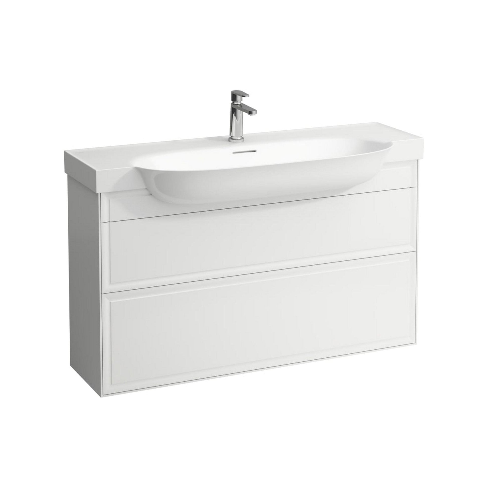 Laufen New Classic 46" 2-Drawer Matte White Wall-Mounted Vanity for New Classic Bathroom Sink Model: H813858