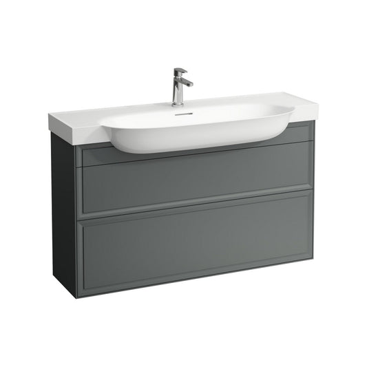 Laufen New Classic 46" 2-Drawer Traffic Gray Wall-Mounted Vanity for New Classic Bathroom Sink Model: H813858