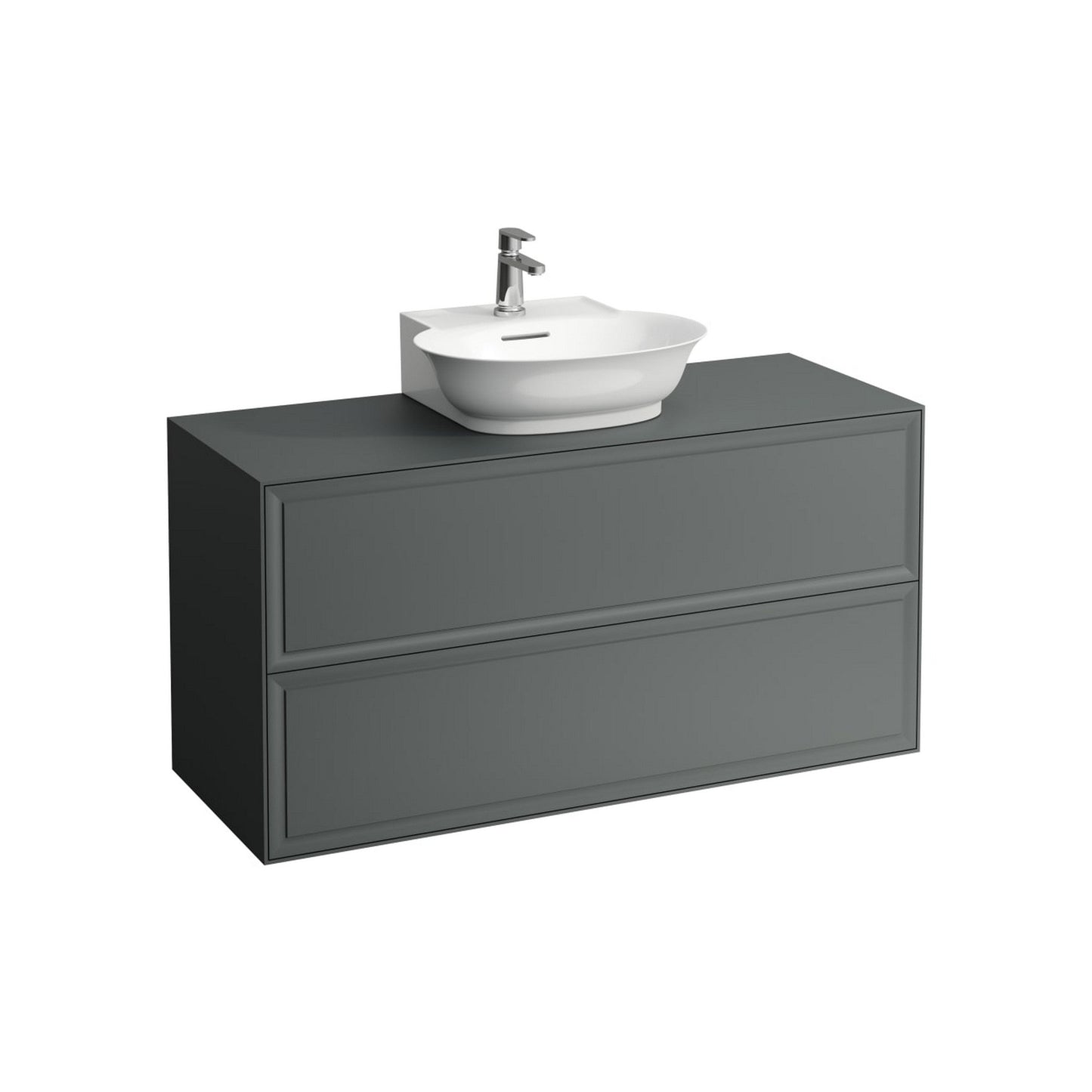 Laufen New Classic 46" 2-Drawer Traffic Gray Wall-Mounted Vanity for New Classic Bathroom Sink Model: H816852