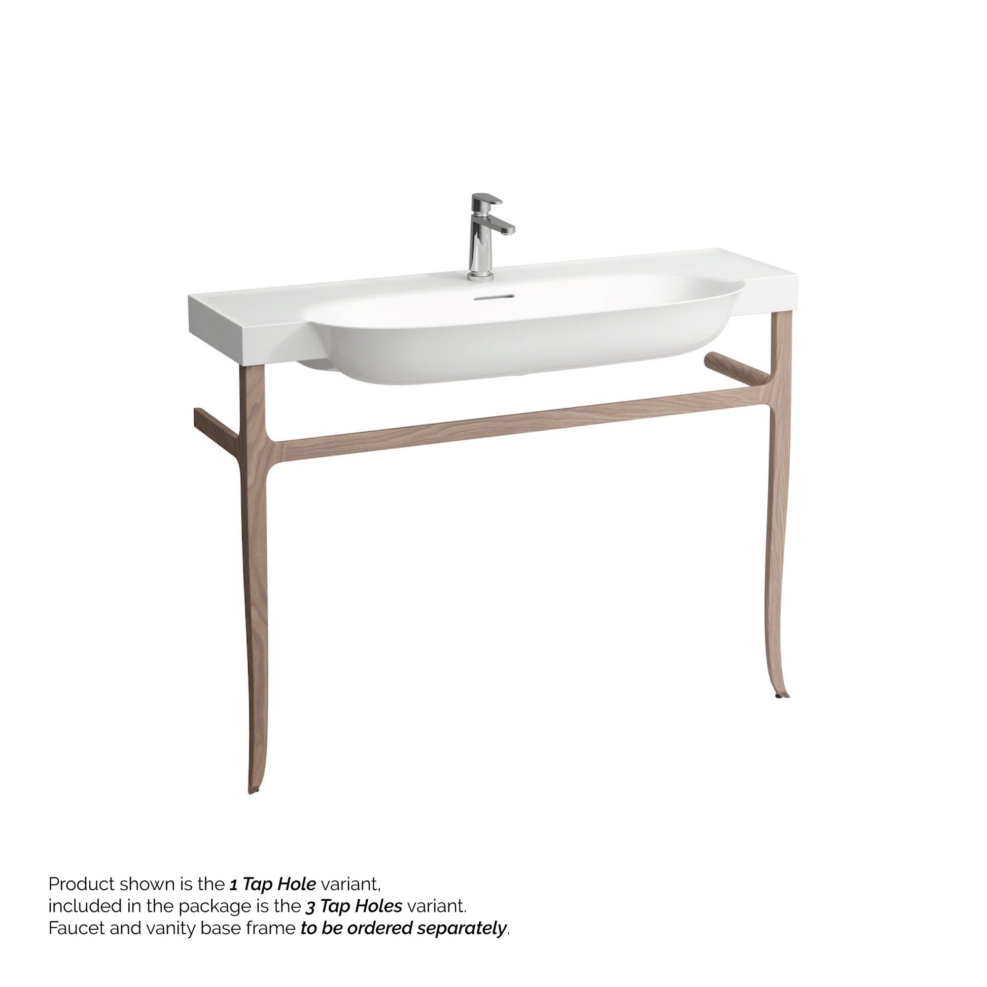 Laufen New Classic 47" x 19" Matte White Ceramic Wall-Mounted Bathroom Sink With 3 Faucet Holes