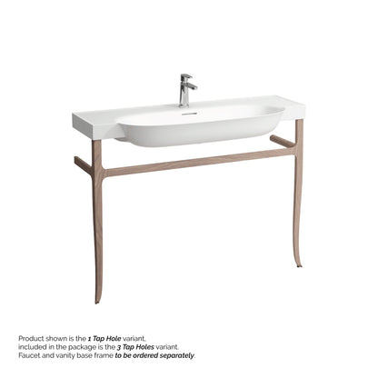 Laufen New Classic 47" x 19" Matte White Ceramic Wall-Mounted Bathroom Sink With 3 Faucet Holes