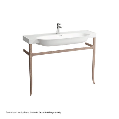 Laufen New Classic 47" x 19" Matte White Ceramic Wall-Mounted Bathroom Sink With Faucet Hole