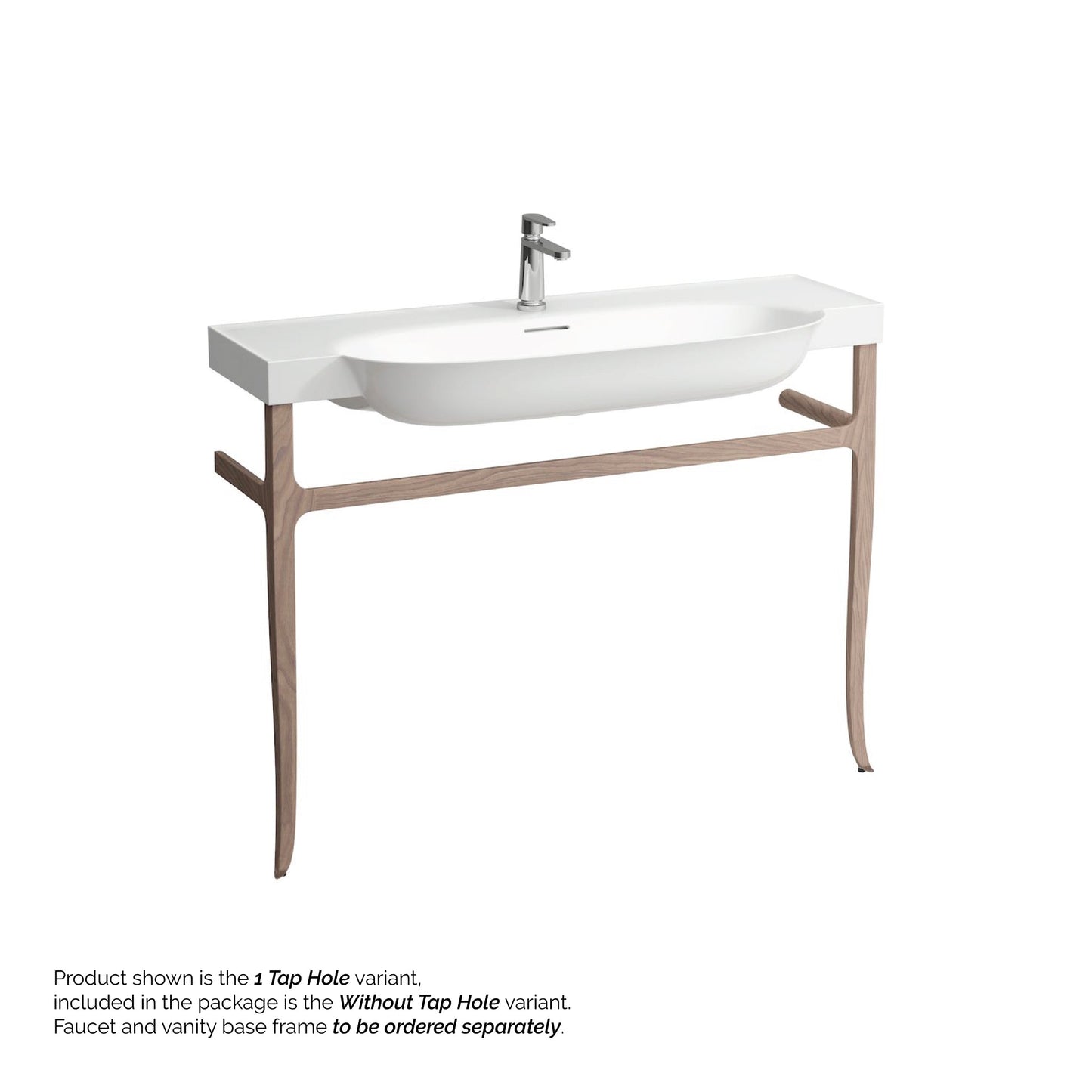 Laufen New Classic 47" x 19" Matte White Ceramic Wall-Mounted Bathroom Sink Without Faucet Hole