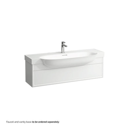 Laufen New Classic 47" x 19" White Ceramic Wall-Mounted Bathroom Sink With Faucet Hole