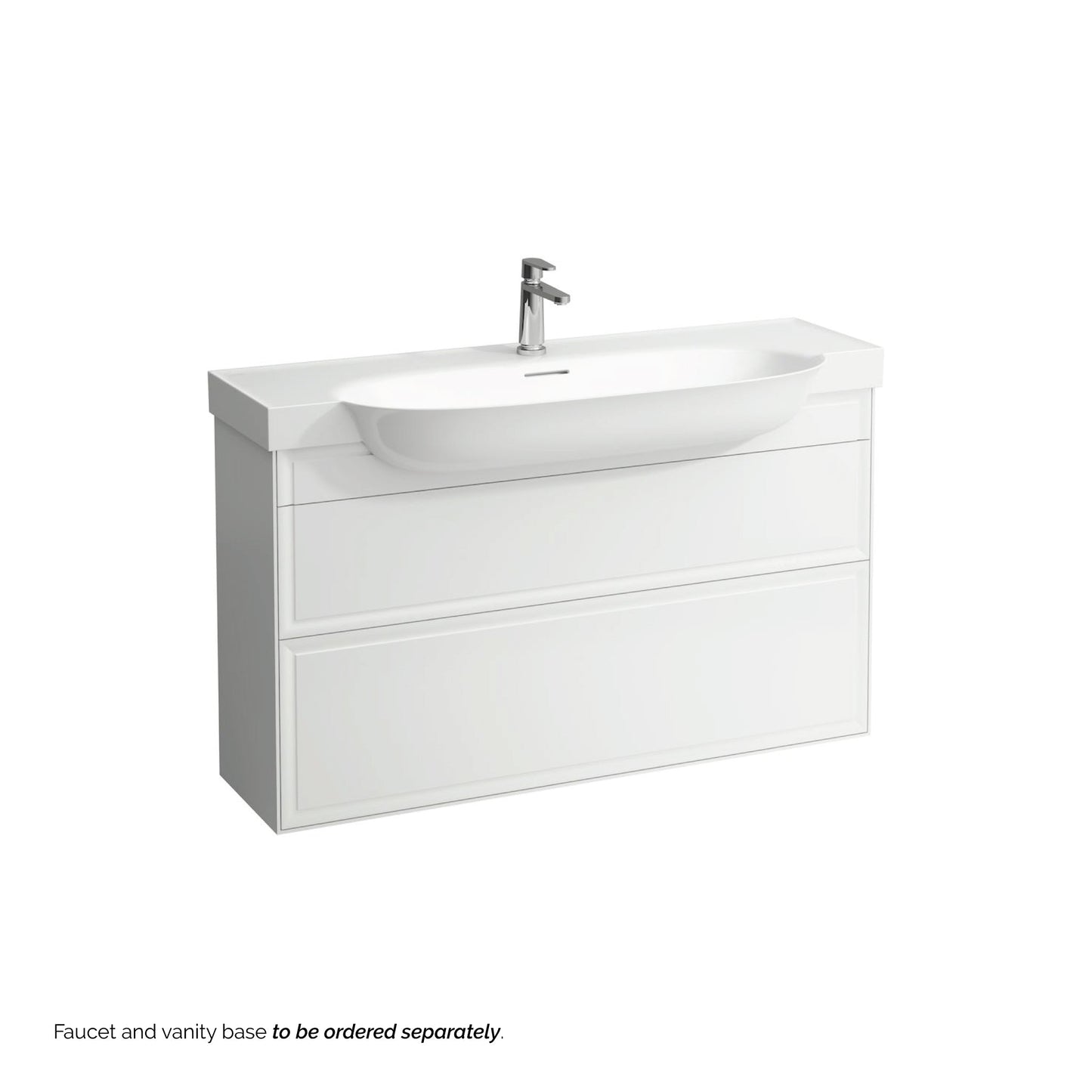 Laufen New Classic 47" x 19" White Ceramic Wall-Mounted Bathroom Sink With Faucet Hole