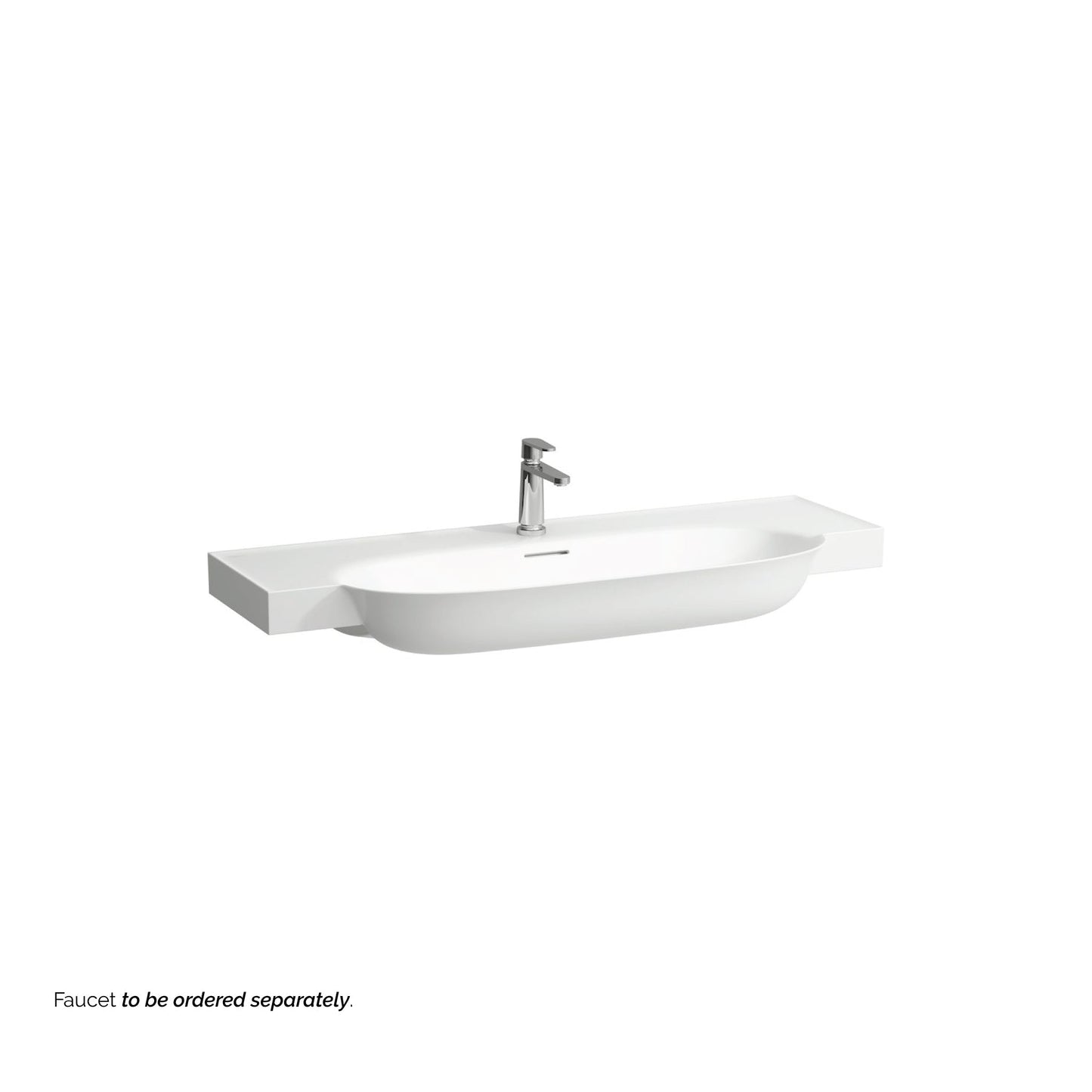 Laufen New Classic 47" x 19" White Ceramic Wall-Mounted Bathroom Sink With Faucet Hole