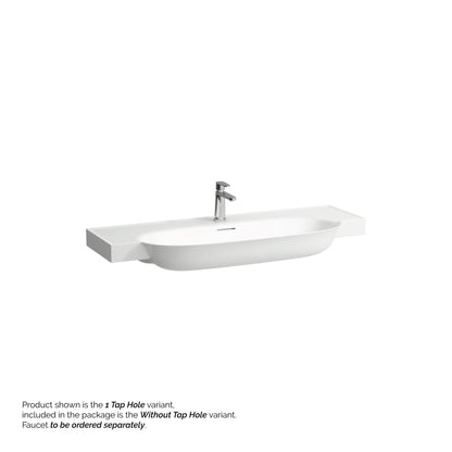 Laufen New Classic 47" x 19" White Ceramic Wall-Mounted Bathroom Sink Without Faucet Hole