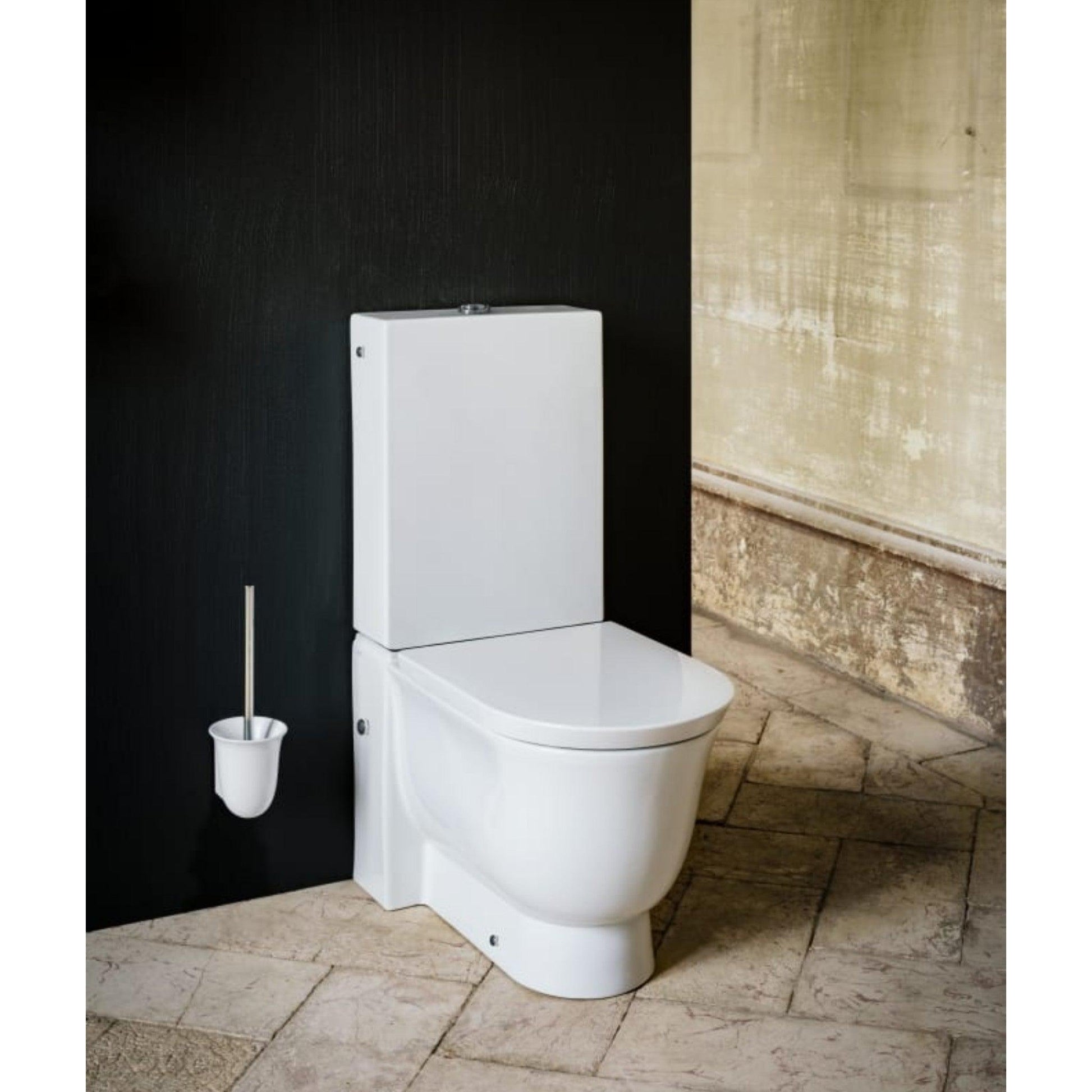 Laufen New Classic 5" x 6" Matte White Ceramic Wall-Mounted Toilet Brush Holder
