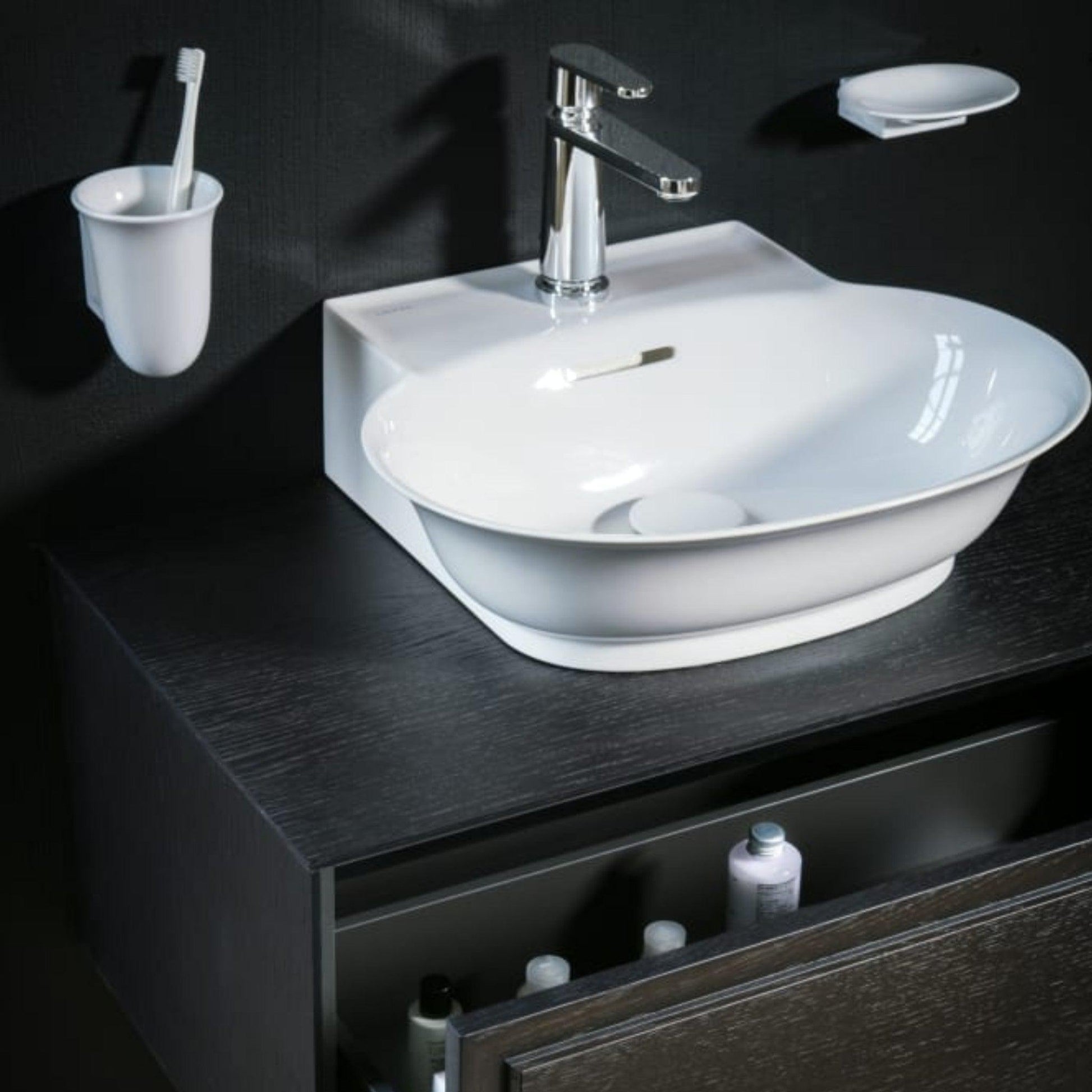 Laufen New Classic 6" Oval Matte White Ceramic Wall-Mounted Soap Dish