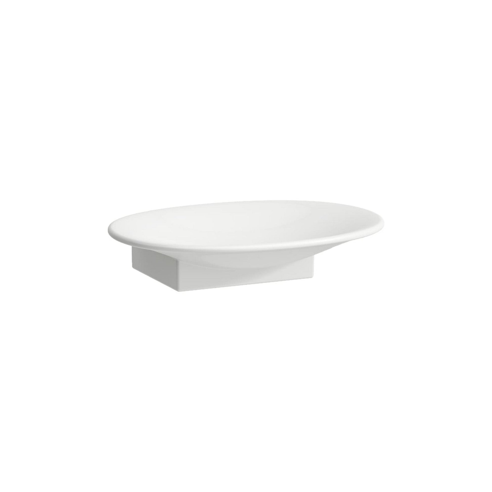 Laufen New Classic 6" Oval Matte White Ceramic Wall-Mounted Soap Dish