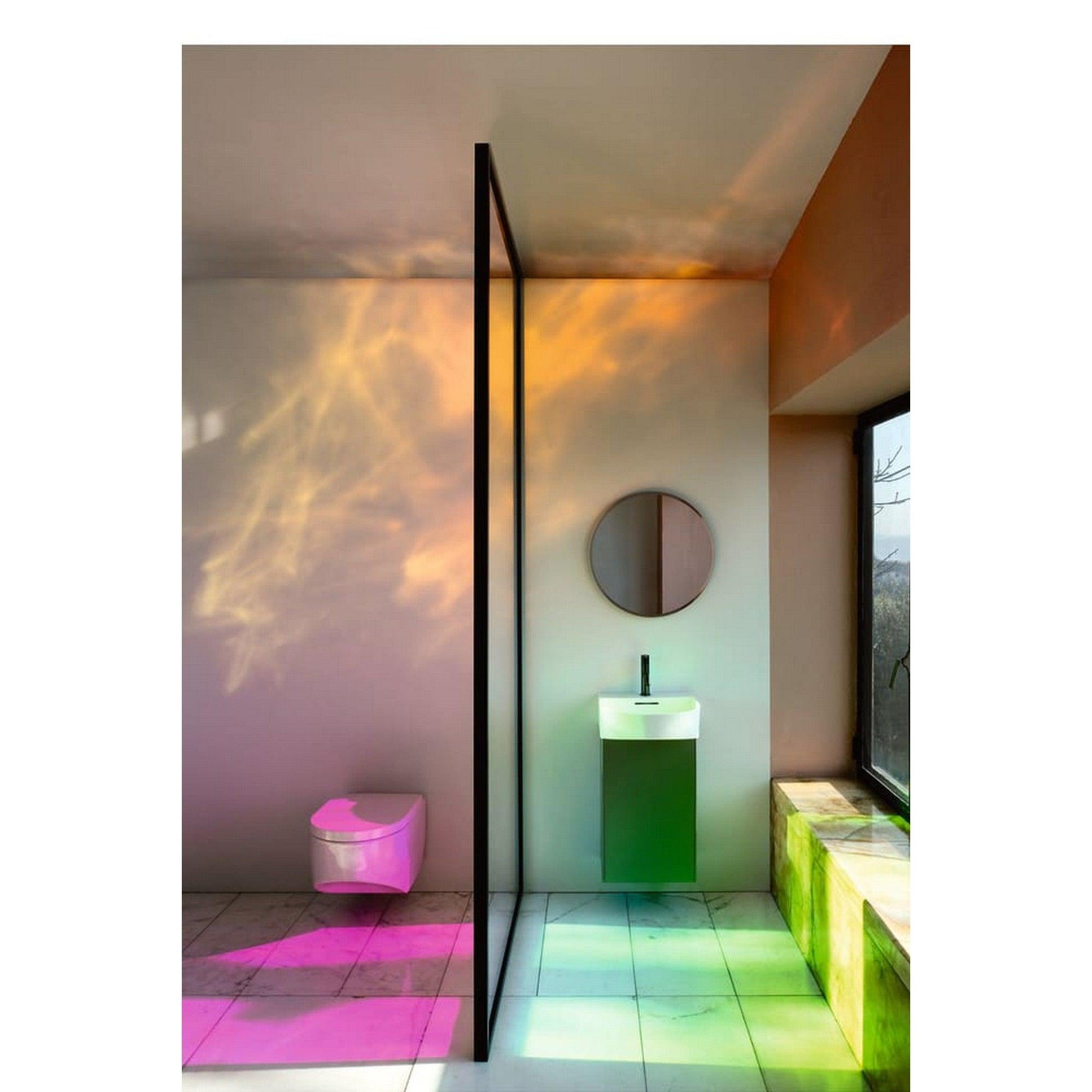 Laufen Sonar 15" 1-Door Right-Hinged Titanium Wall-Mounted Vanity for Sonar Bathroom Sink Model: H815341
