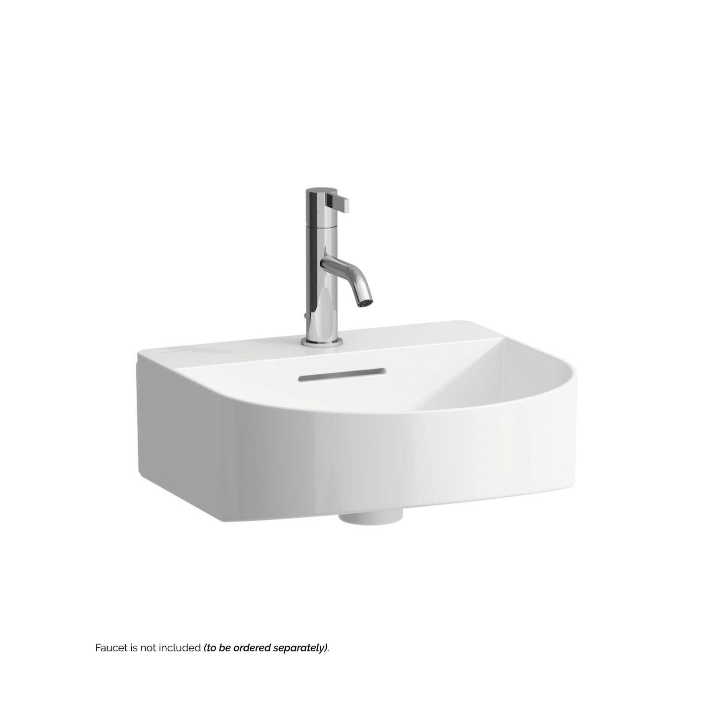 Laufen Sonar 16" Matte White Ceramic Wall-Mounted Bathroom Sink With Faucet Hole