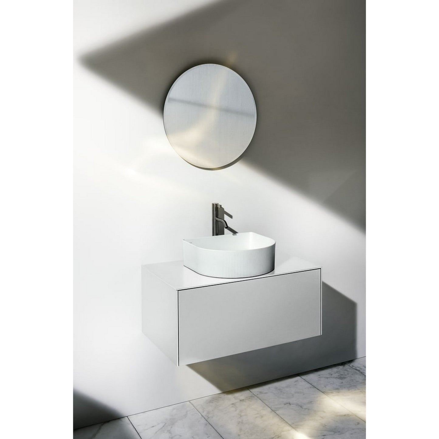 Laufen Sonar 16" Matte White Textured Ceramic Vessel Bathroom Sink