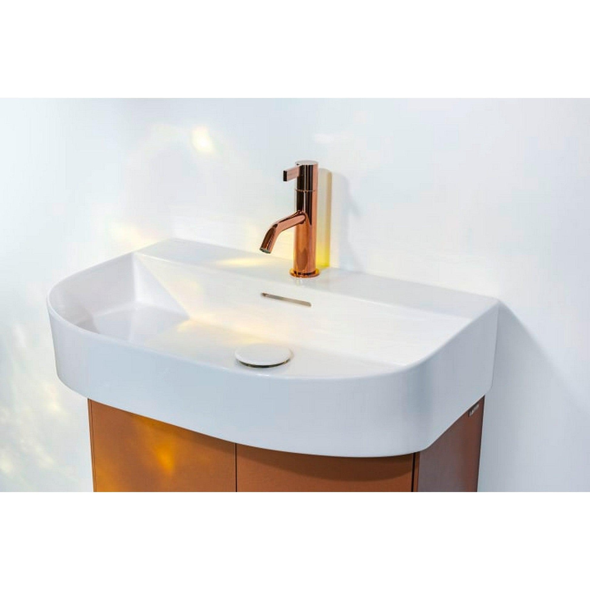 Laufen Sonar 24" Matte White Ceramic Countertop Bathroom Sink With 3 Faucet Holes