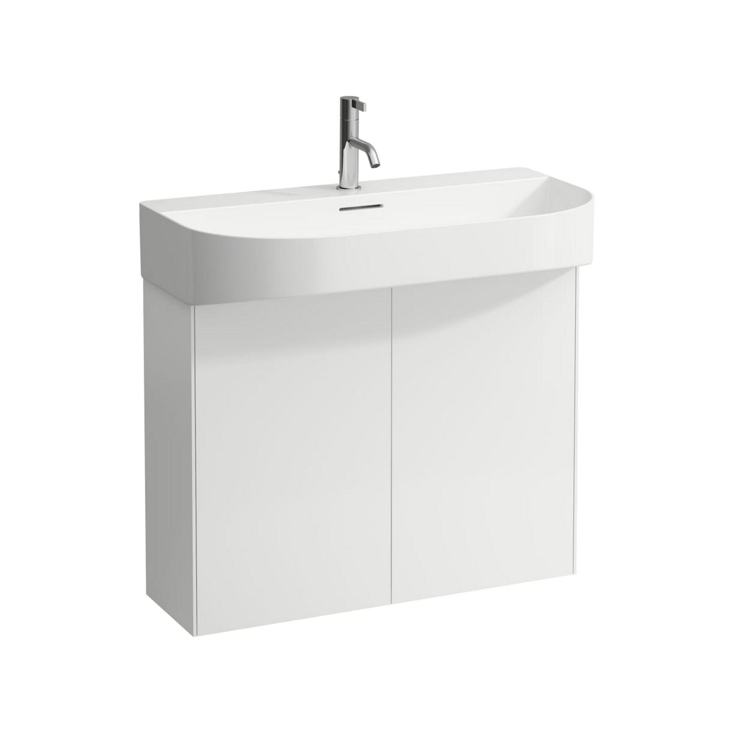 Laufen Sonar 32" Matte White Ceramic Wall-Mounted Bathroom Sink With 3 Faucet Holes