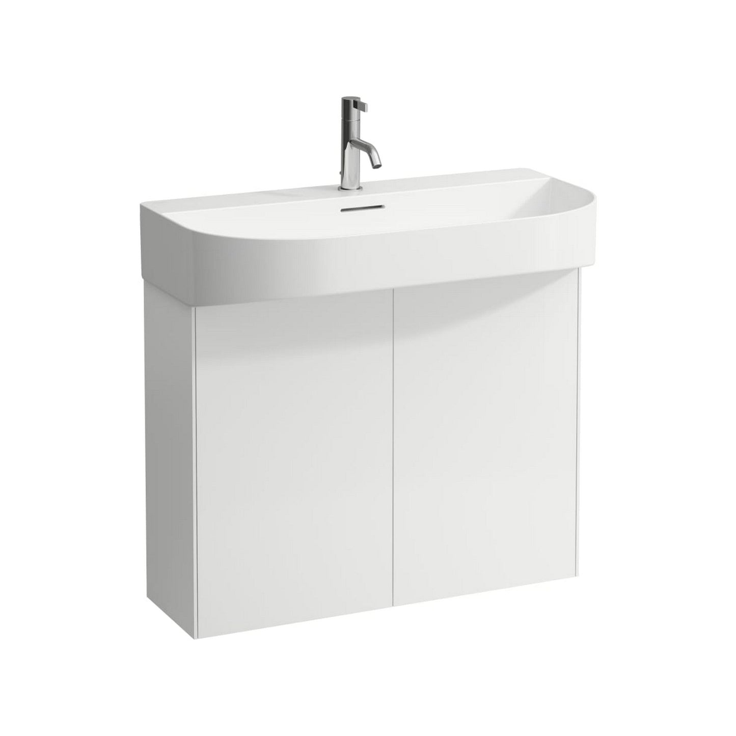 Laufen Sonar 32" White Ceramic Wall-Mounted Bathroom Sink With 3 Faucet Holes