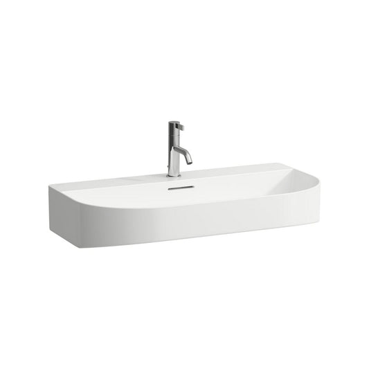 Laufen Sonar 32" White Ceramic Wall-Mounted Bathroom Sink With Faucet Hole