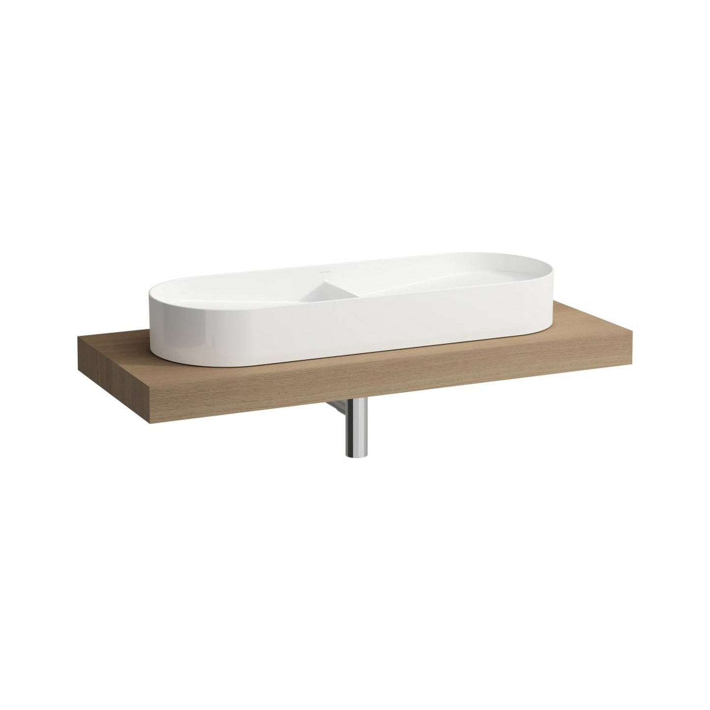 Laufen Sonar 39" Matte White Ceramic Vessel Double Bathroom Sink