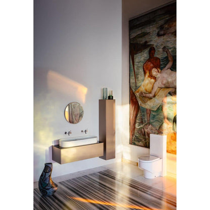 Laufen Sonar 39" Matte White Ceramic Vessel Double Bathroom Sink