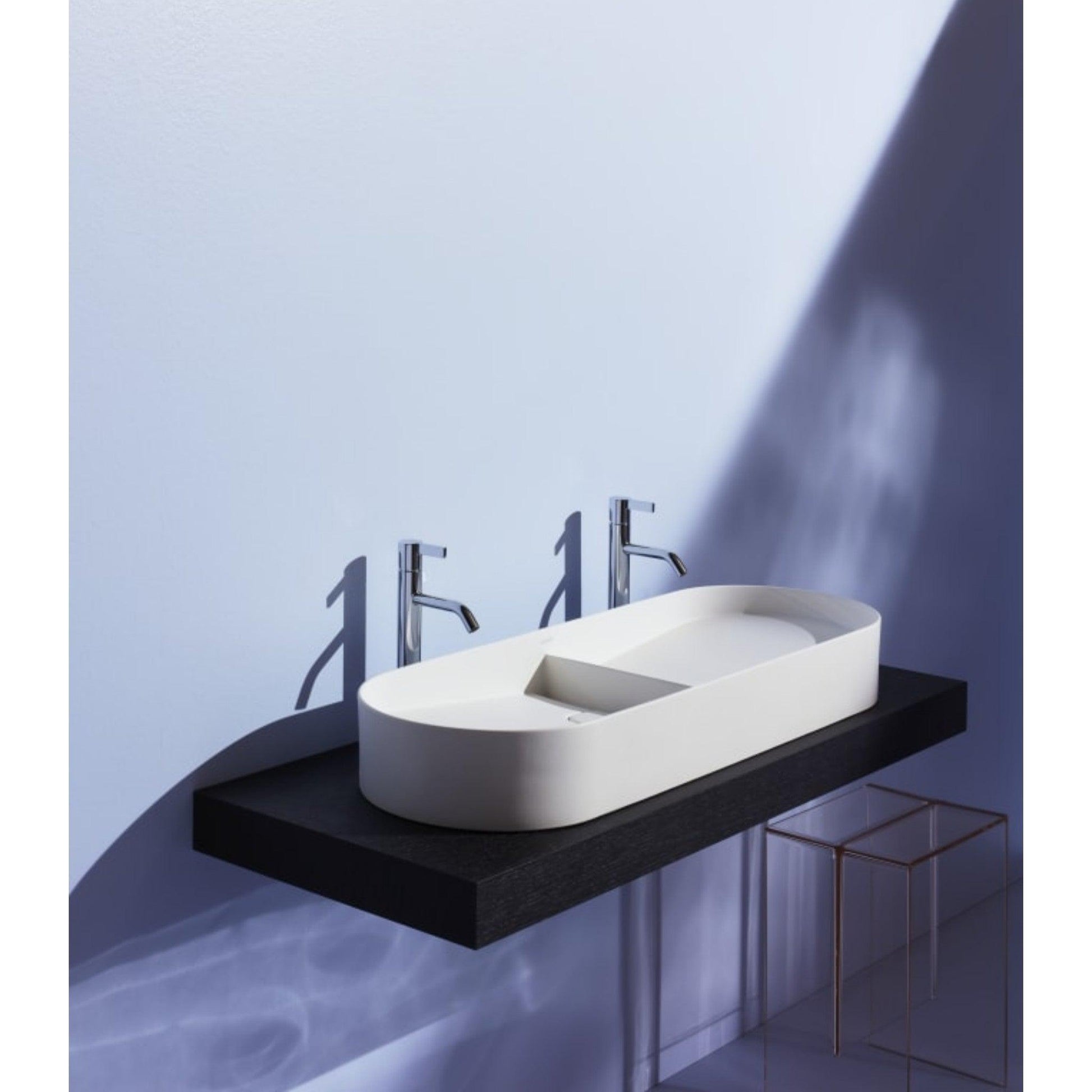 Laufen Sonar 39" White Ceramic Vessel Double Bathroom Sink