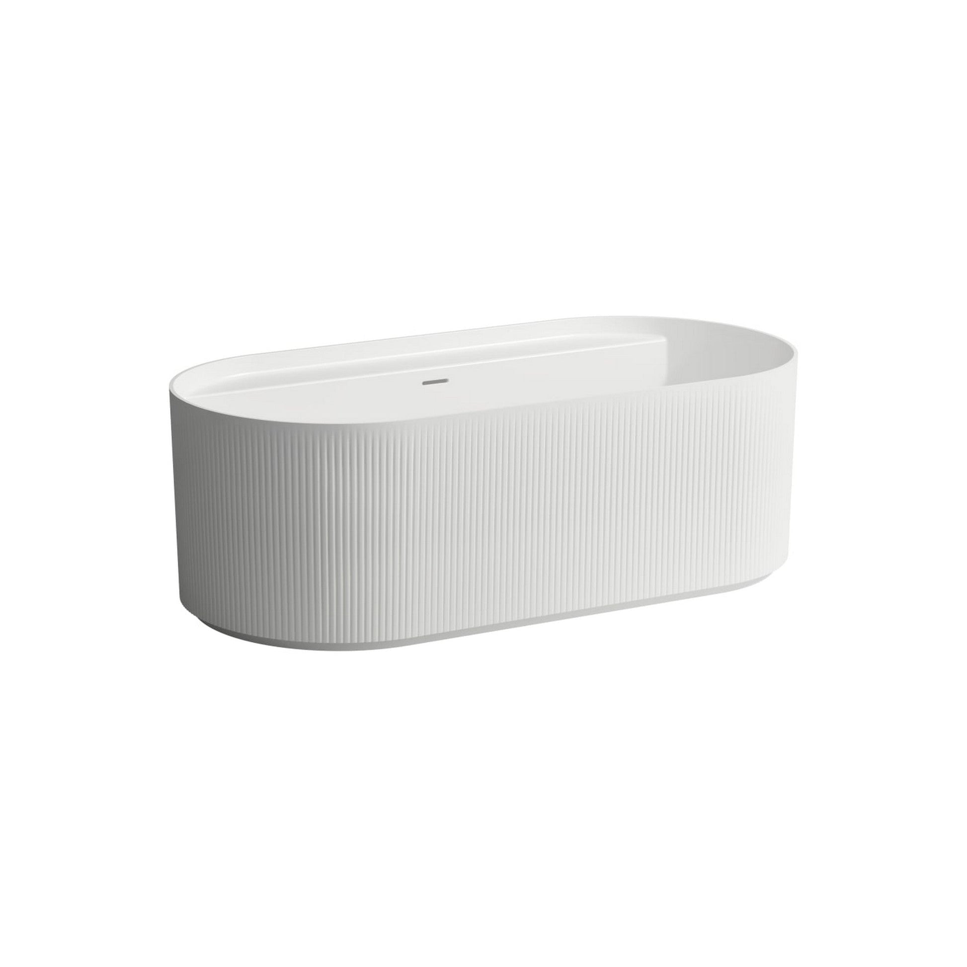 Laufen Sonar 63" x 32" Oval Glossy White Freestanding Bathtub