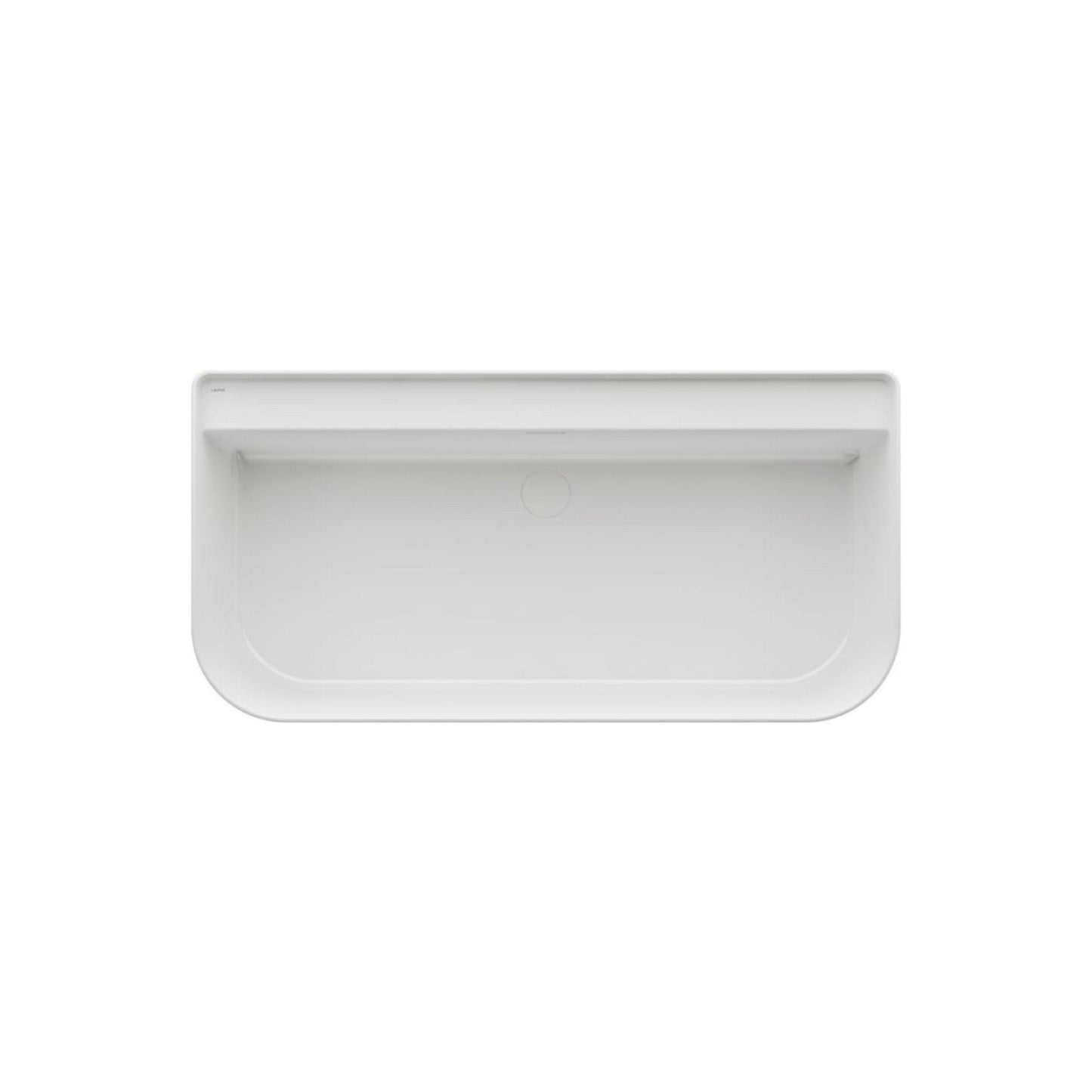 Laufen Sonar 63" x 32" Rectangular Matte Satin White Back-To-Wall Freestanding Bathtub