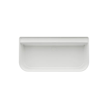 Laufen Sonar 63" x 32" Rectangular Matte Satin White Back-To-Wall Freestanding Bathtub