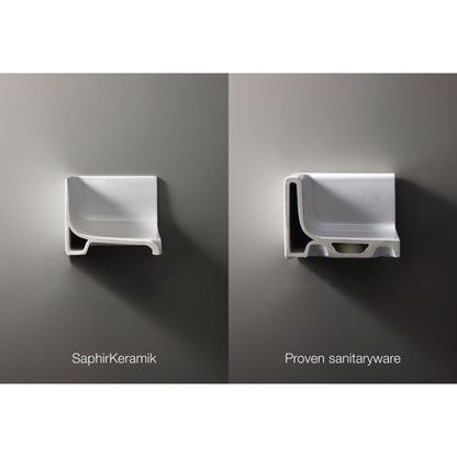 Laufen Val 13" x 9" Matte White Ceramic Wall-Mounted Bathroom Sink With Faucet Hole on the Right